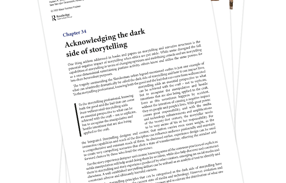 Complimentary publication of “Acknowledging the Dark Side of Storytelling”